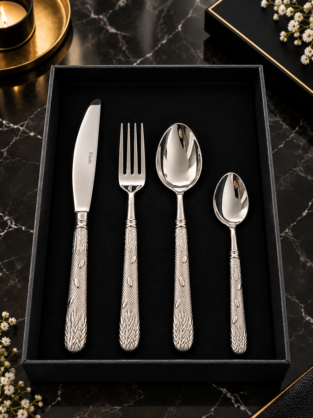 Erlato Leaf Design Cutlery Set