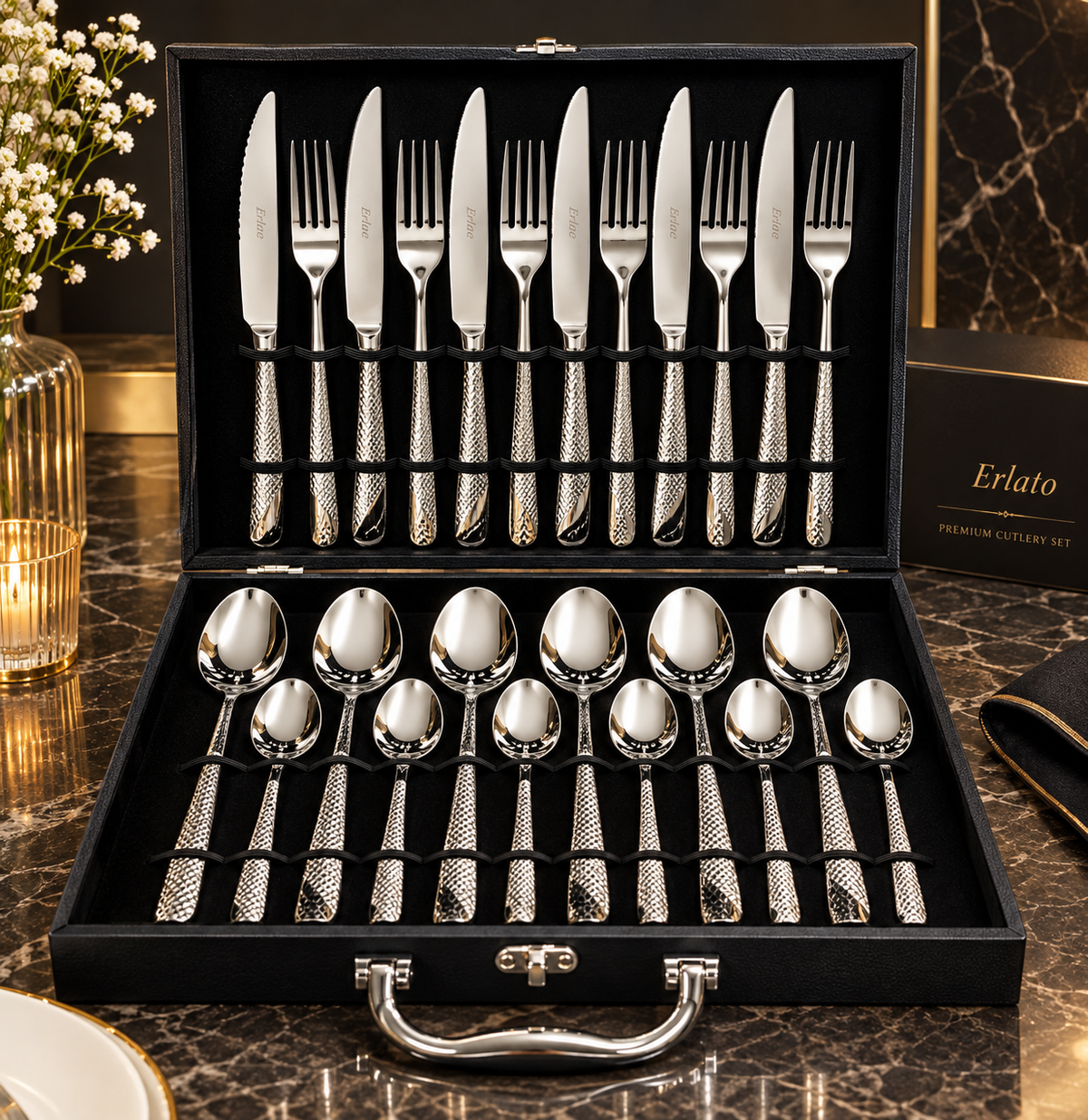 Erlato 24-Piece Premium Stainless Steel Cutlery Set
