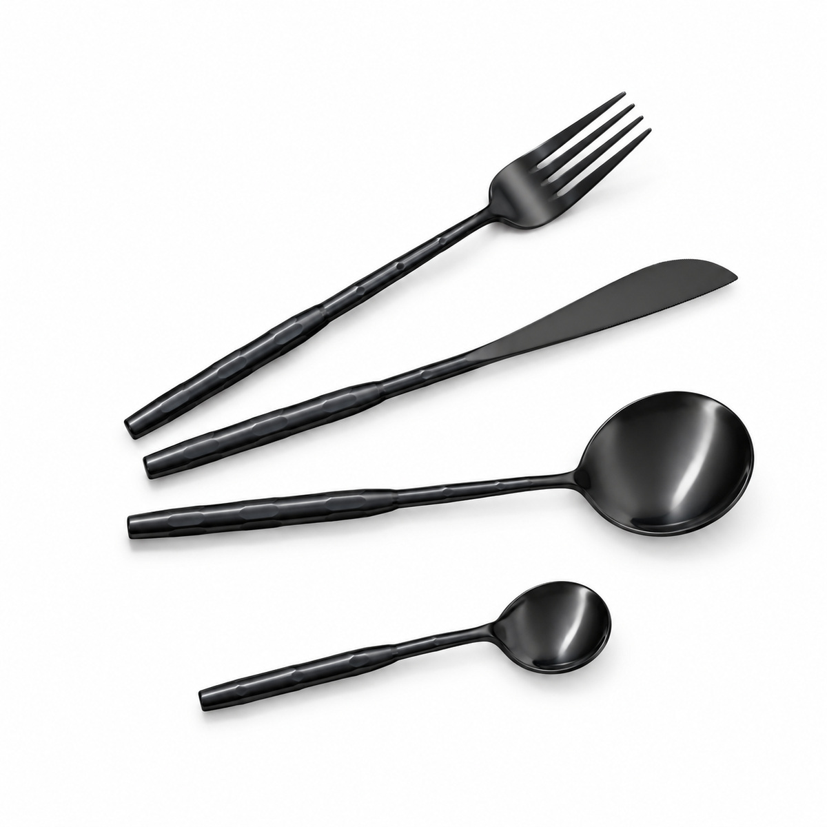 Matte Black Luxury Cutlery Set – 24 Piece