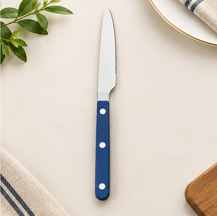 Blue Handle Stainless Steel Cutlery Set – 5 Piece
